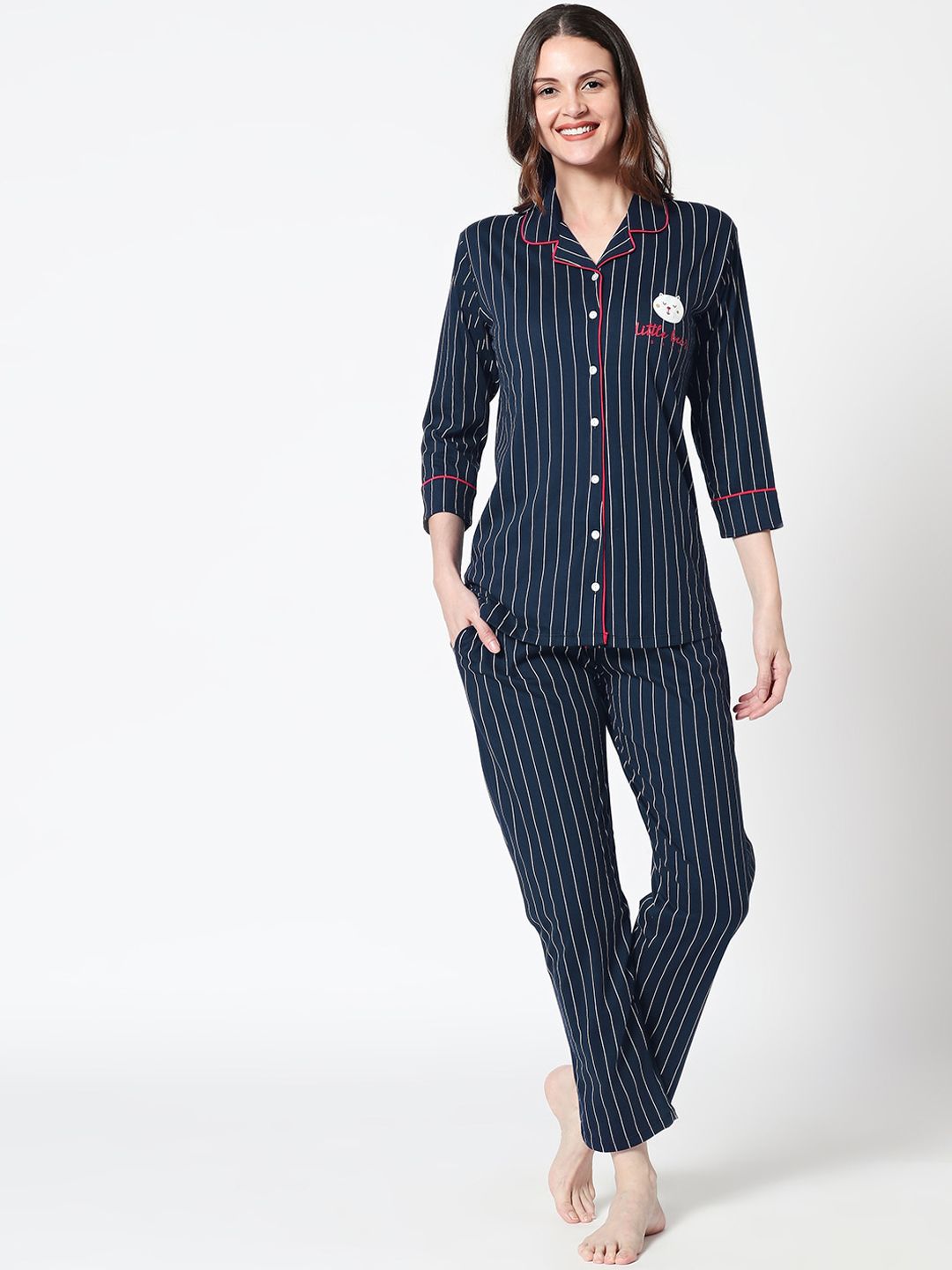 Zeyo Women Navy Blue Self Design-image-14
