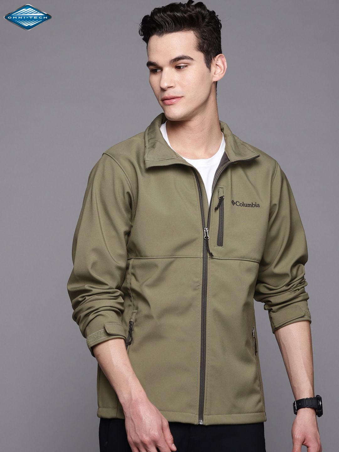 Columbia Men Green Solid Ascender Softshell Jacket-image-14