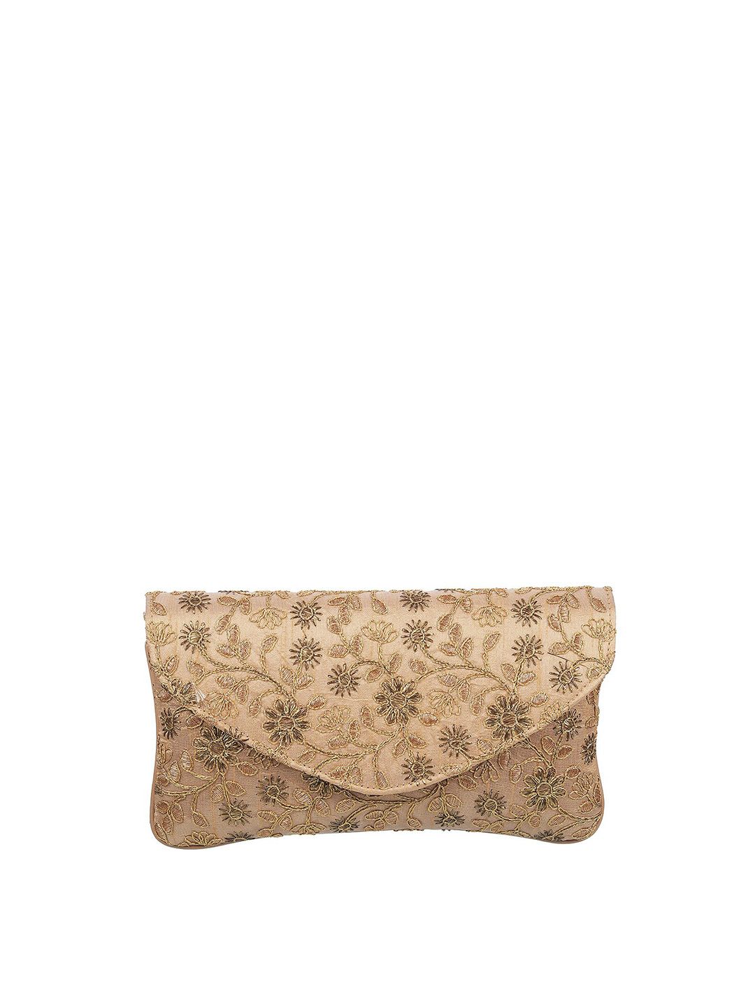 Metro Gold-Toned Embroidered Envelope Clutch-picture-12