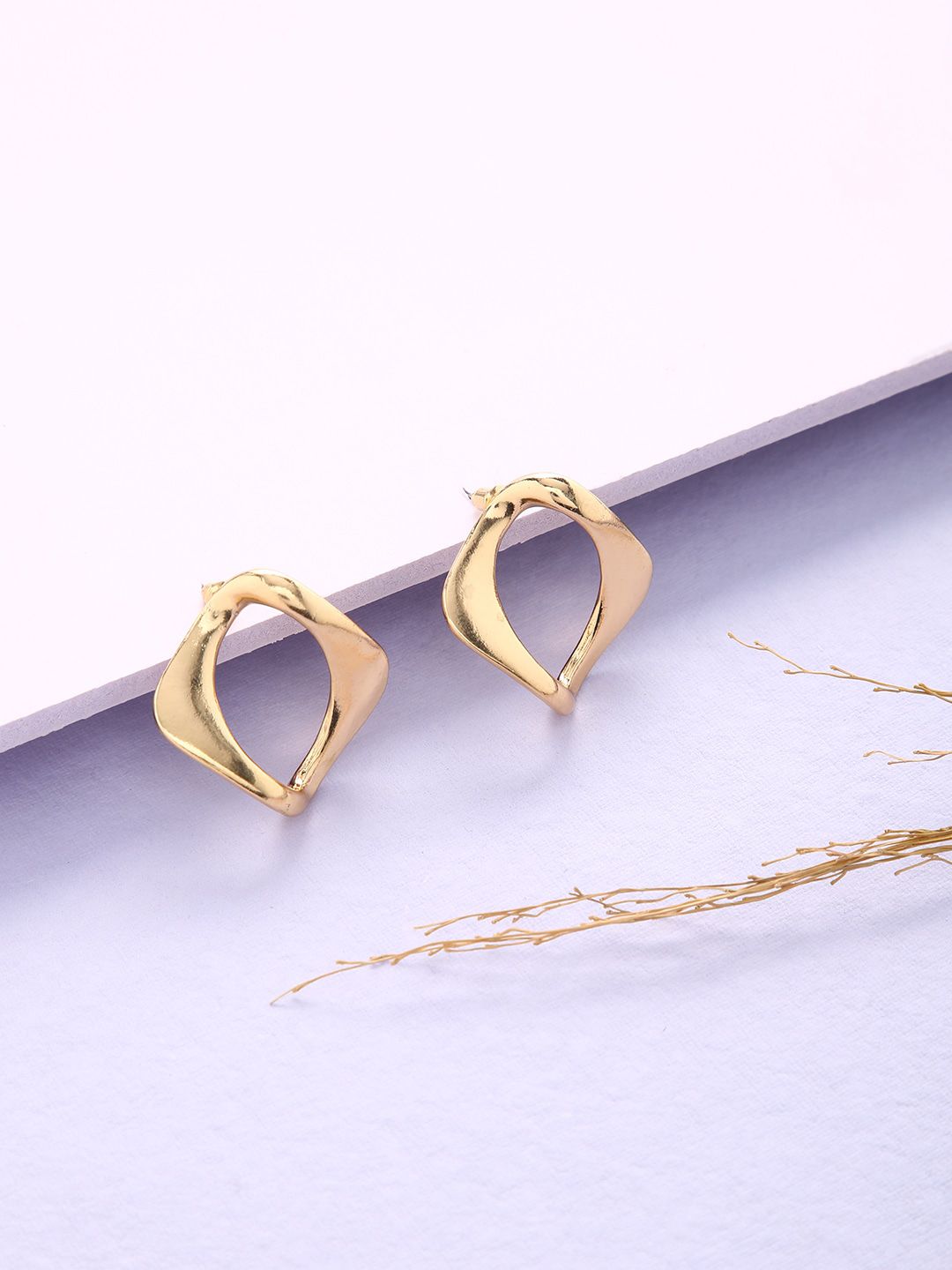 dressberry justpeachy Gold-Toned Contemporary Studs Earrings-picture-56