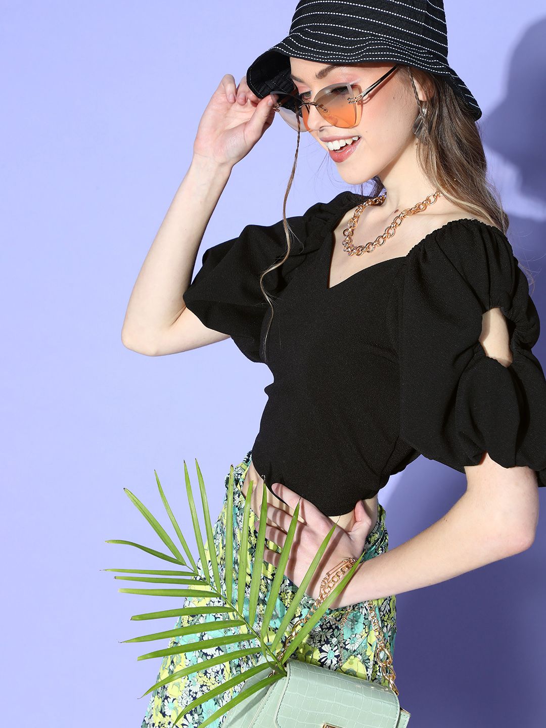 Athena Women Stylish Black Solid Sweetheart Neck Top-picture-29