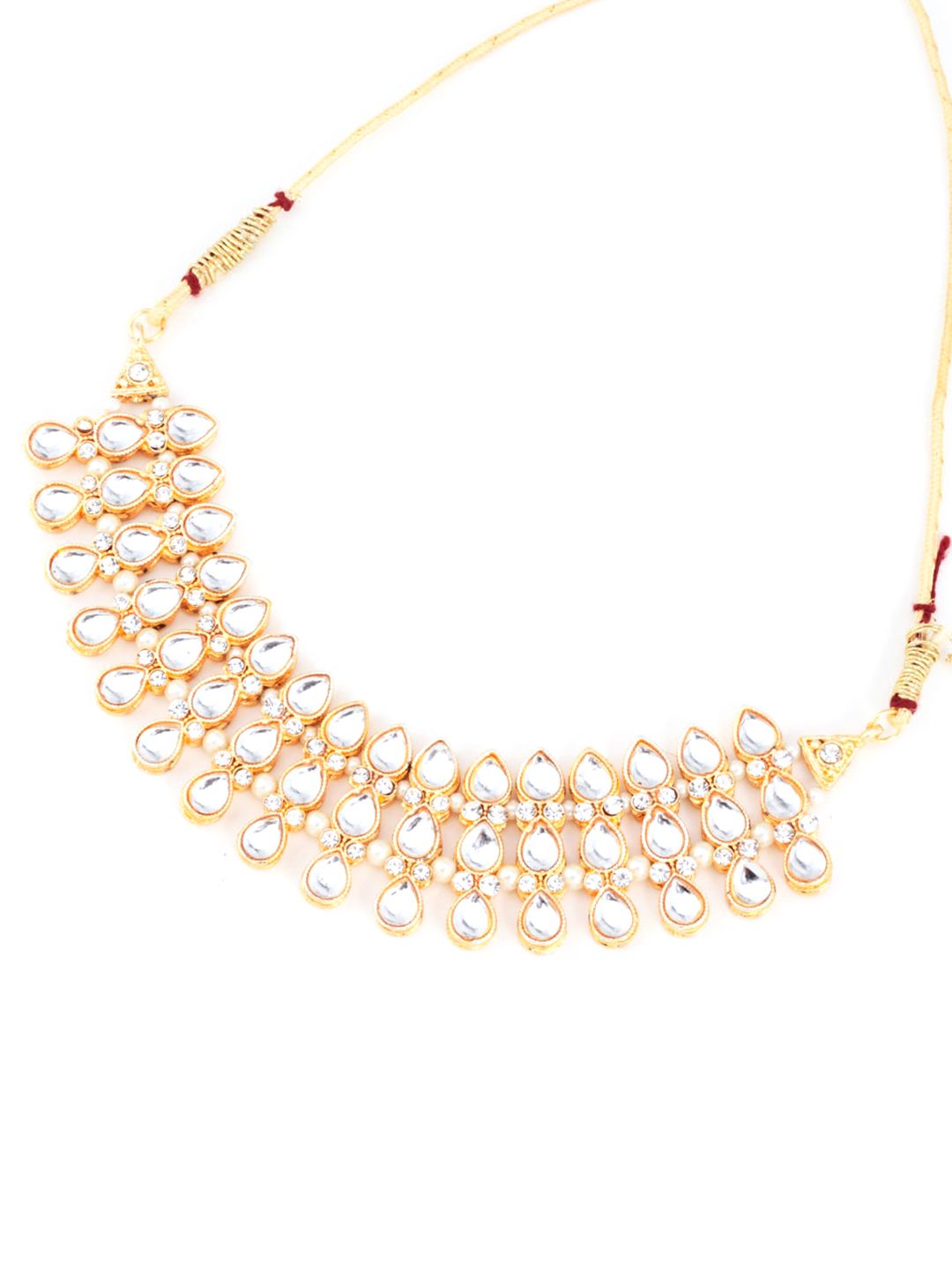 ATIBELLE Gold-Plated & White Stone-Studded Jewelry Set