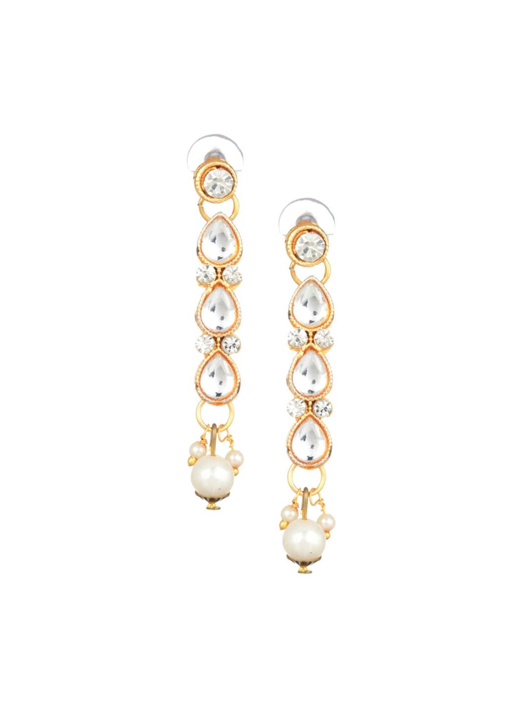 ATIBELLE Gold-Plated & White Stone-Studded Jewelry Set