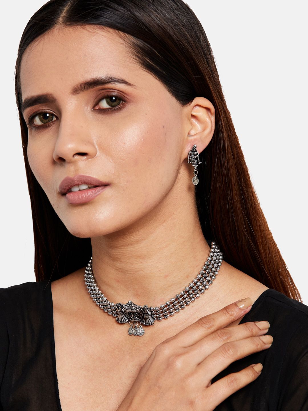 ATIBELLE Oxidized German Silver-Plated Jewelry Set