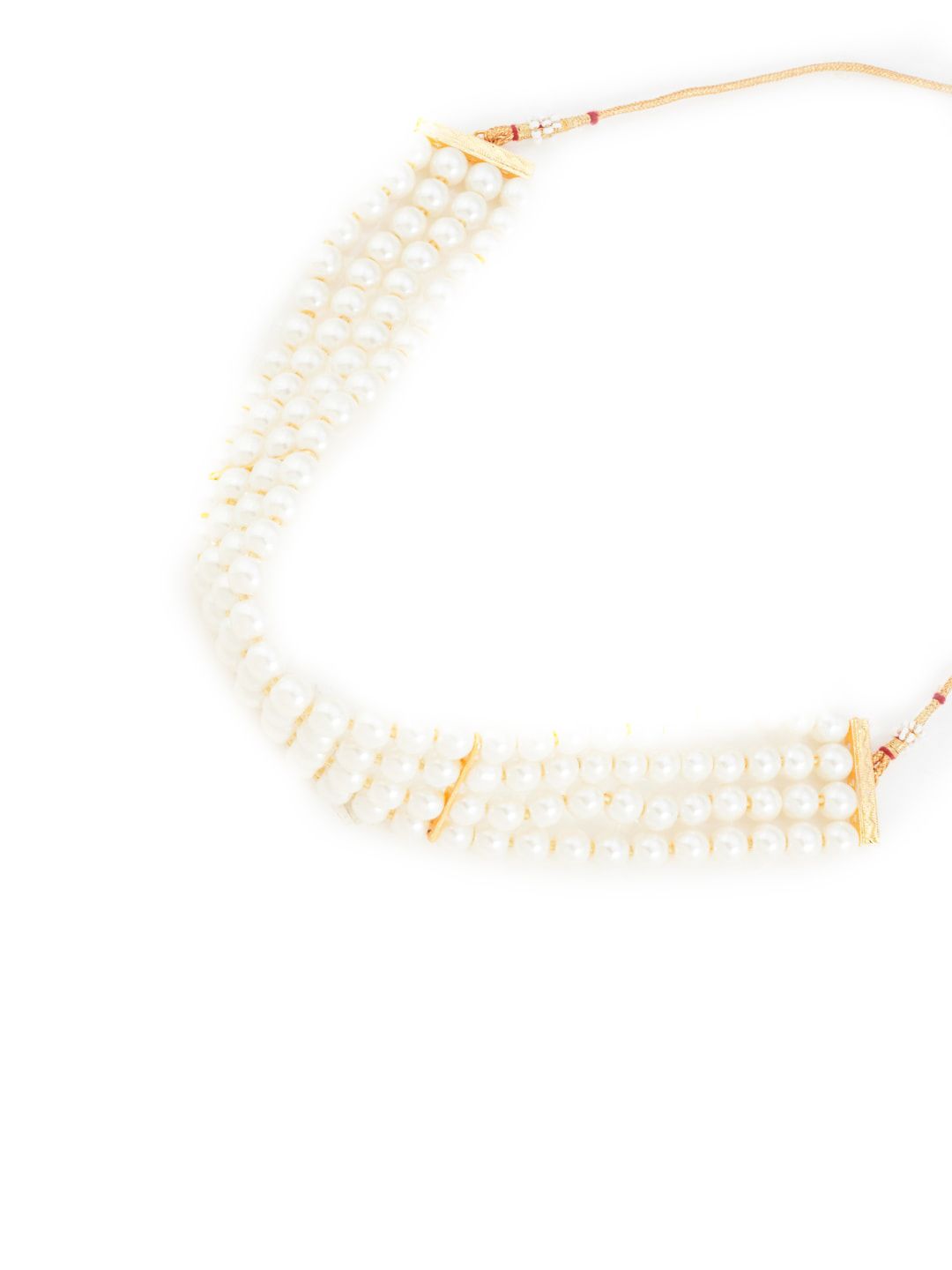 ATIBELLE Woman White Pearl Studded Choker Jewellery set