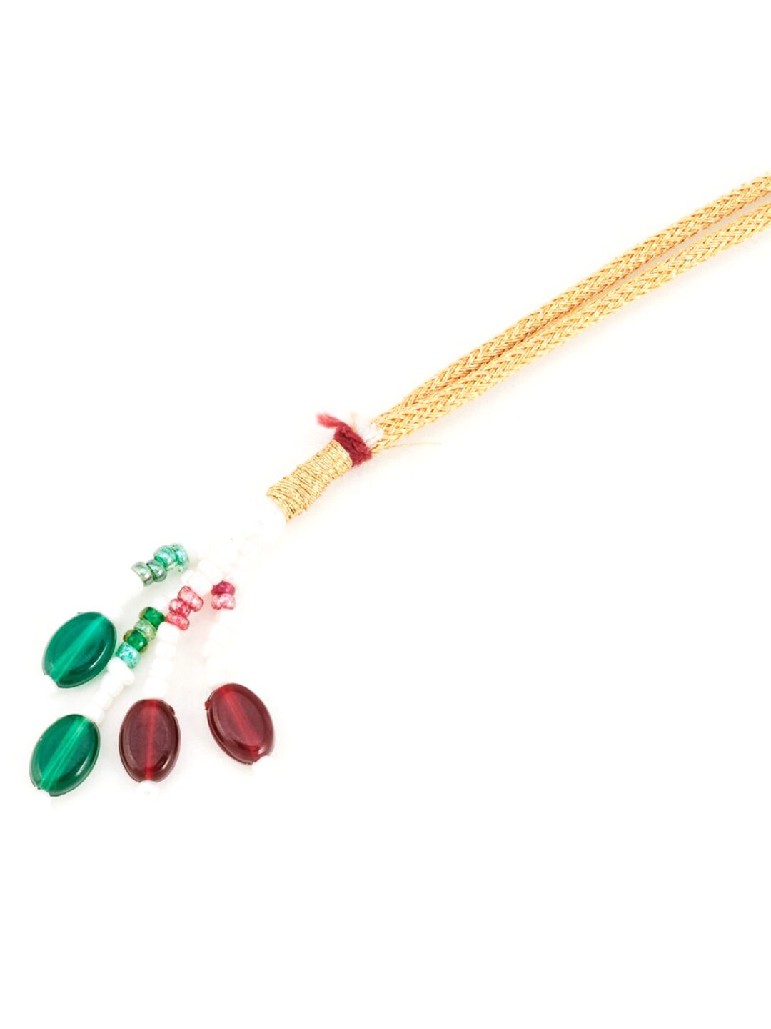 ATIBELLE Woman Gold-Plated Maroon & Green Stone Studded Jewellery Set