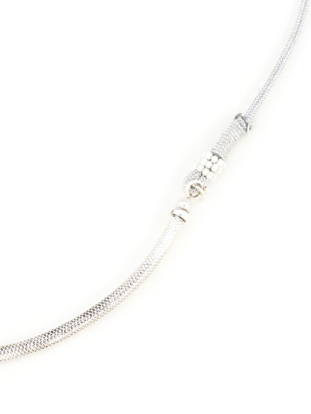 ATIBELLE Silver-Plated Oxidized Stone-Studded Jewellery Set