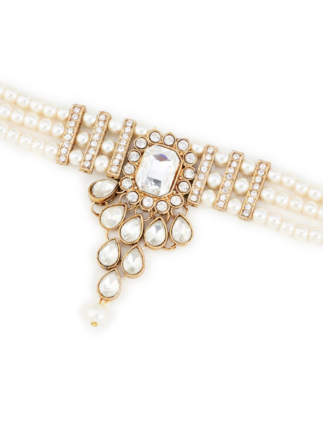 ATIBELLE Gold-Plated Pearl Studded Jewelry Set