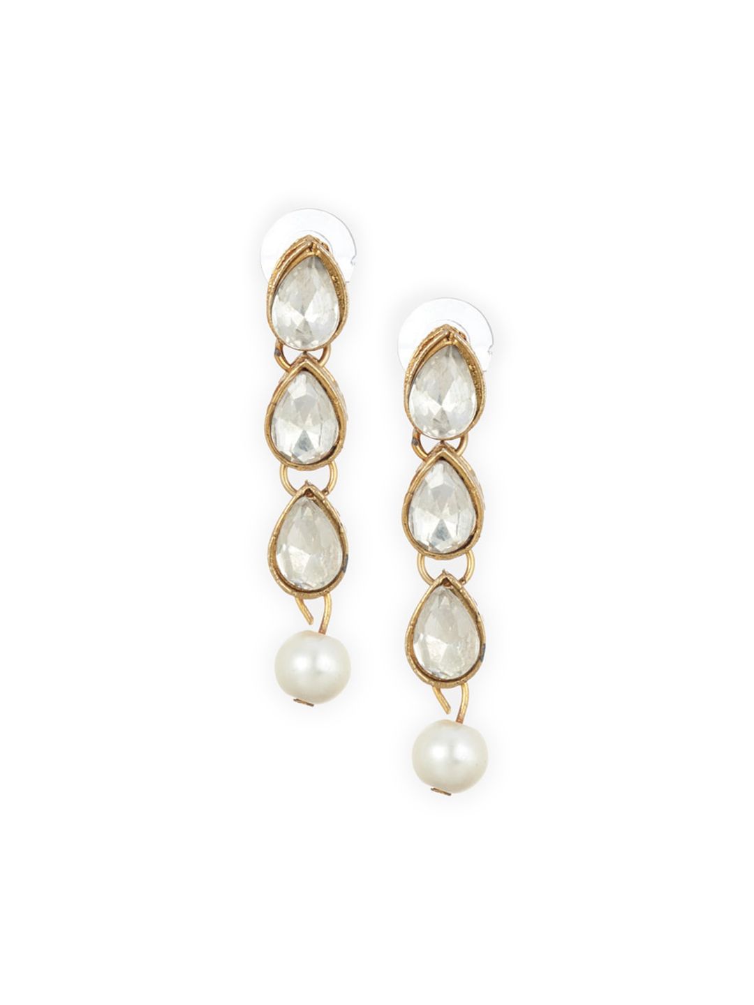 ATIBELLE Gold-Plated Pearl Studded Jewelry Set