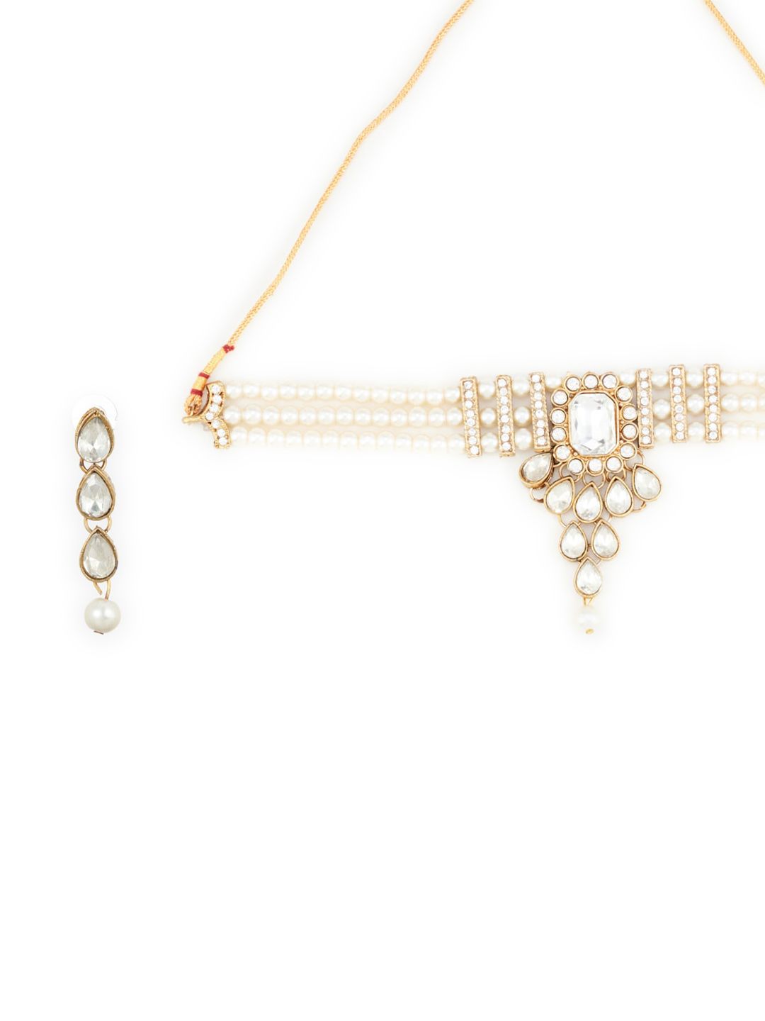 ATIBELLE Gold-Plated Pearl Studded Jewelry Set