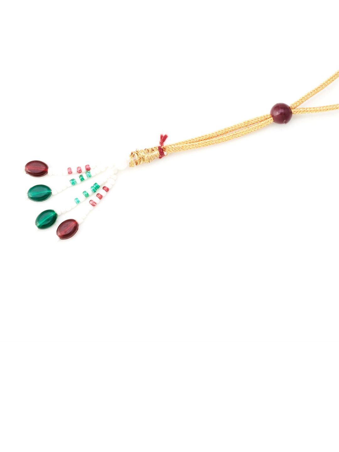 ATIBELLE Gold-Plated Stone Studded & Beaded Jewelry Set
