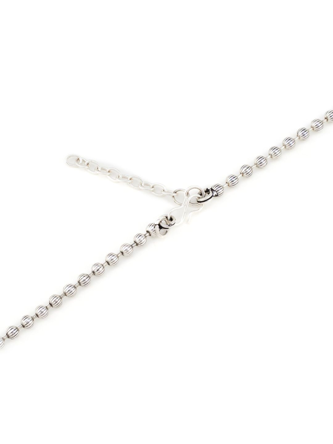 ATIBELLE Oxidised Silver-Plated Red & Green Stone-Studded Long Jewellery Set