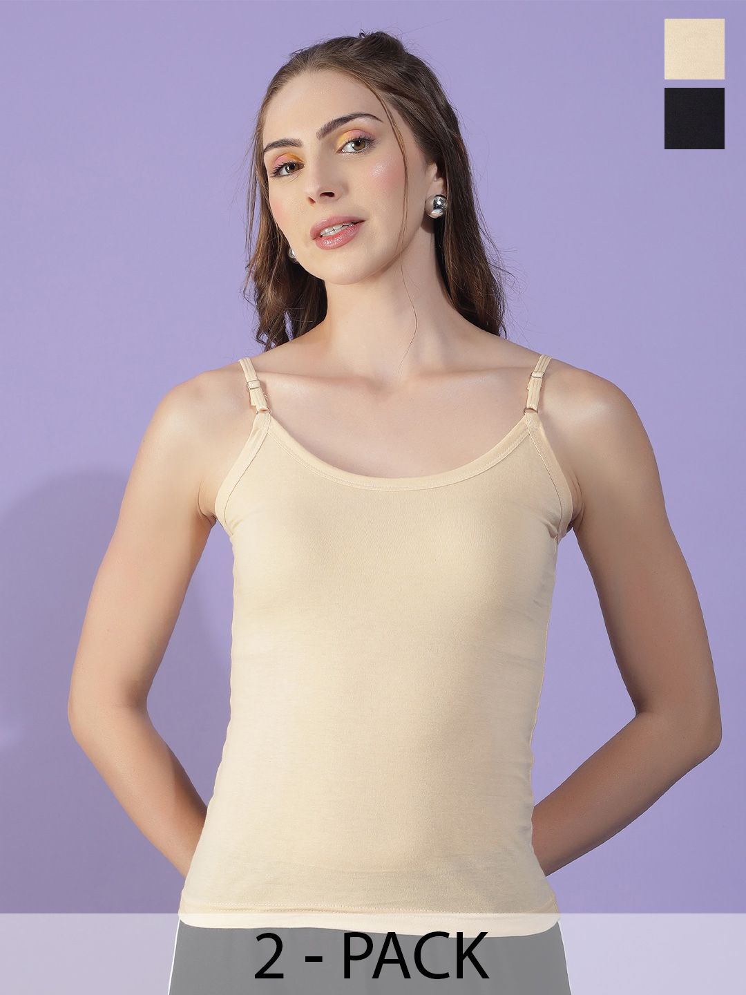 Dollar Missy Pack of 2 Women Combed Cotton Camisole