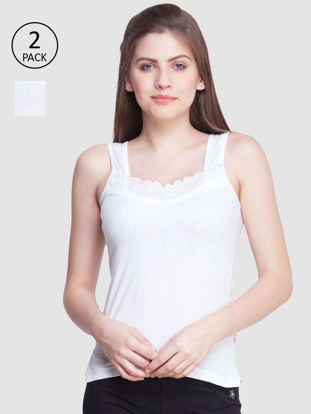 Dollar Missy Pack of 2 Combed Cotton Camisole-image-26