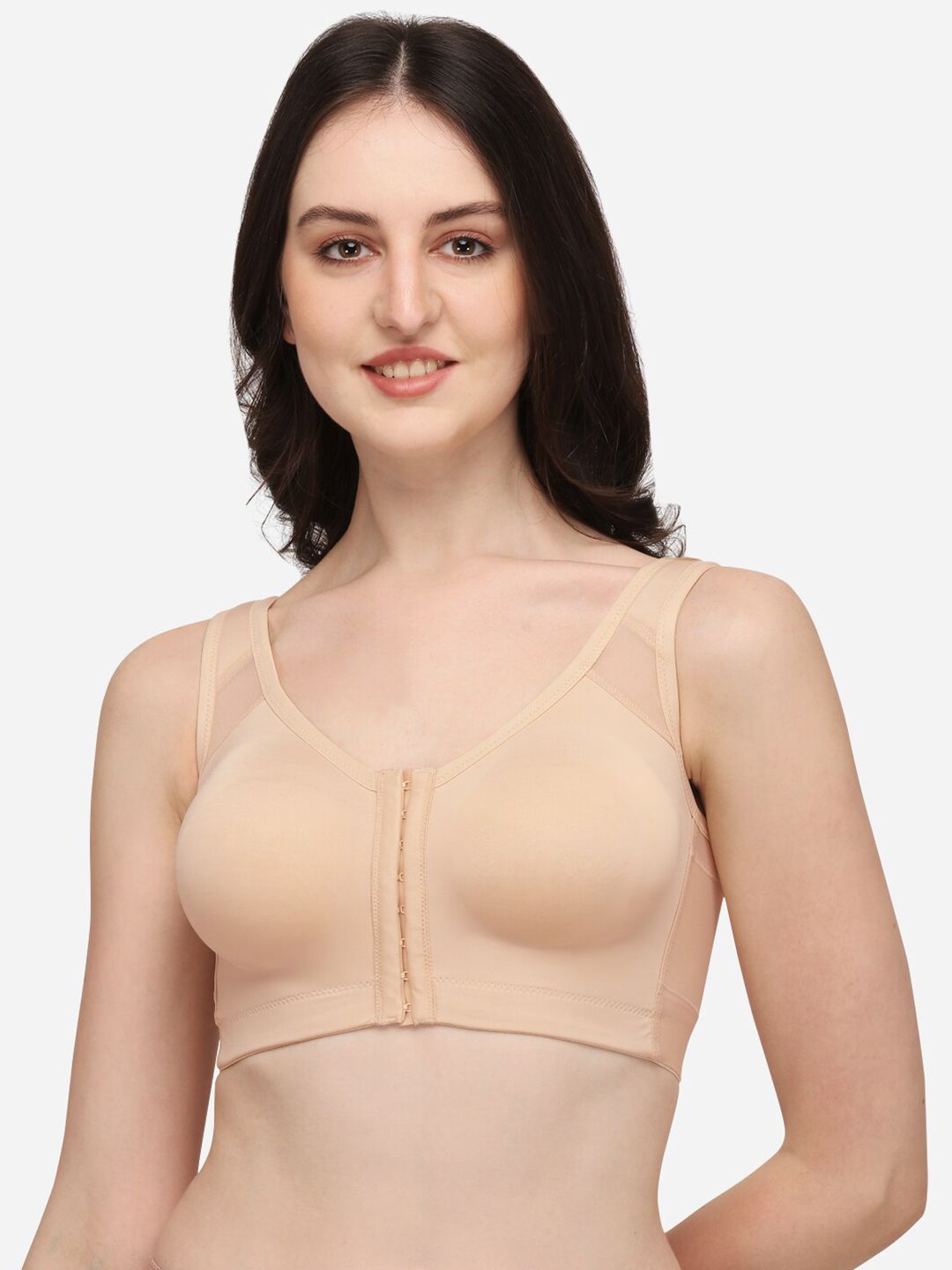 SOIE Front Closure Full Coverage Non Padded Non Wired Posture Correction Bra-picture-13