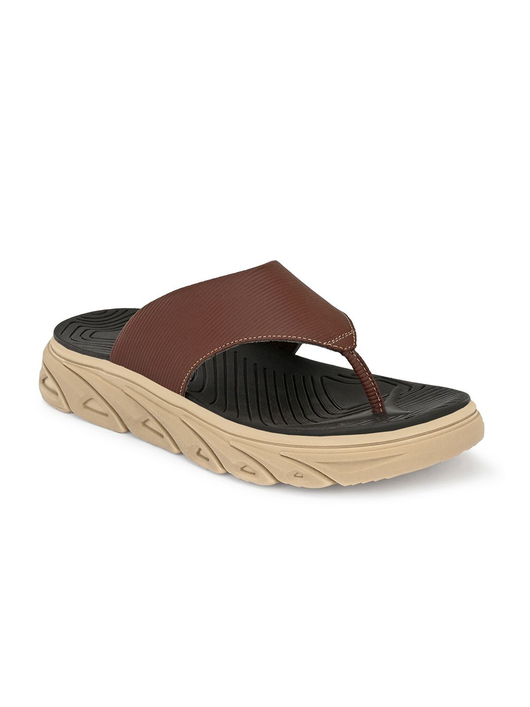 SOFTIO Men Brown & Beige Room Slippers-picture-25