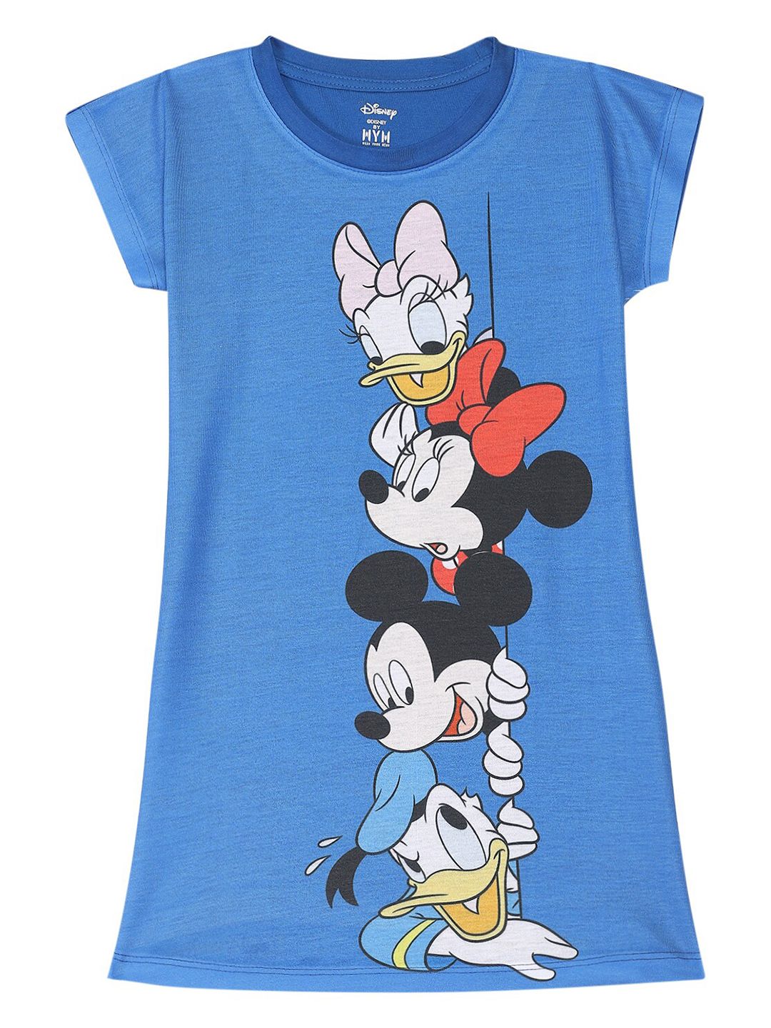 Disney by Wear Your Mind Girls Blue Mickey & Friends Printed T-shirt Nightdress-picture-0