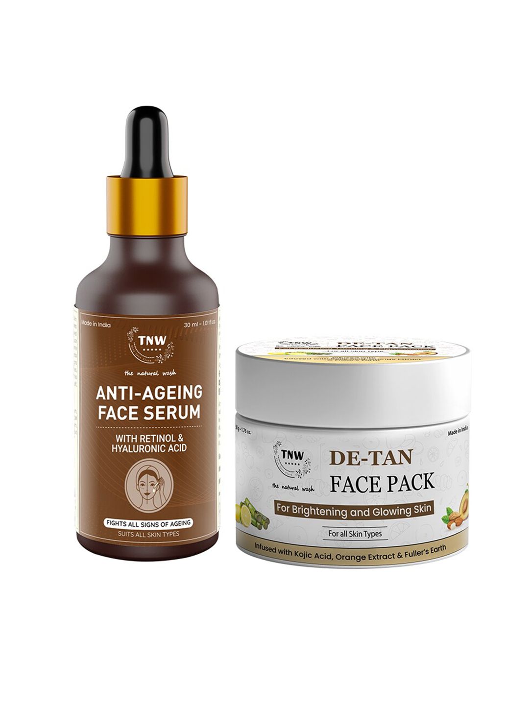 TNW the natural wash Combo of 2 De-Tan Pack & Anti Aging Face Serum-picture-24