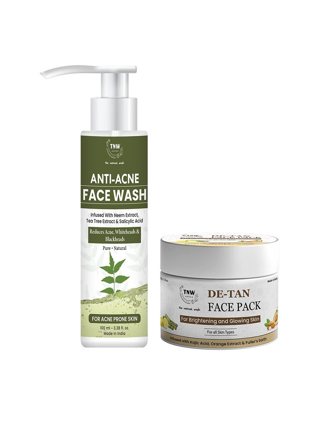 TNW the natural wash Set of De-Tan Face Pack & Anti Acne Face Wash-picture-30
