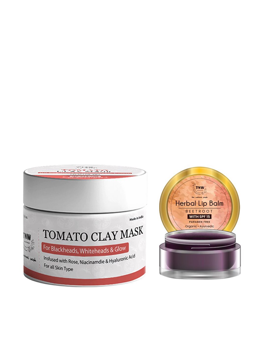 TNW the natural wash Set of Tomato Clay Mask & Beetroot SPF 15 Herbal Lip Balm-image-31