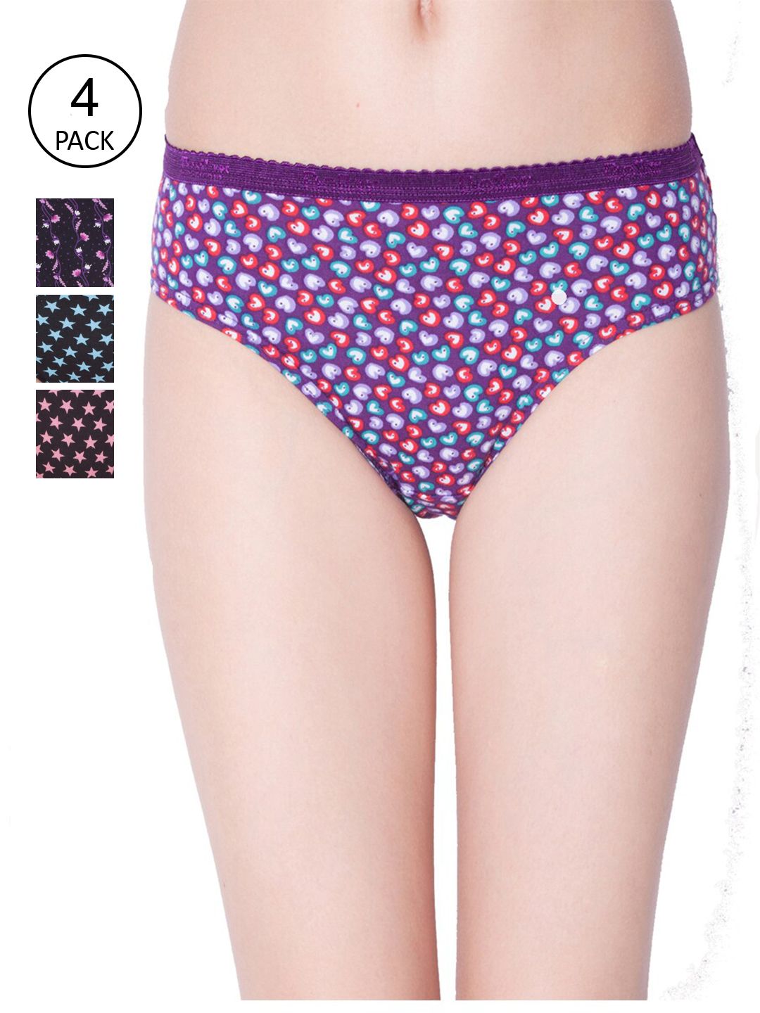 Dollar Missy Women Pack of 4 Printed Hipster Panties-picture-29