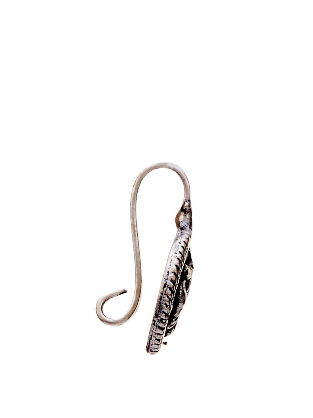 ATIBELLE Silver-Plated Peacock Inspired Clip-on Nose Pin