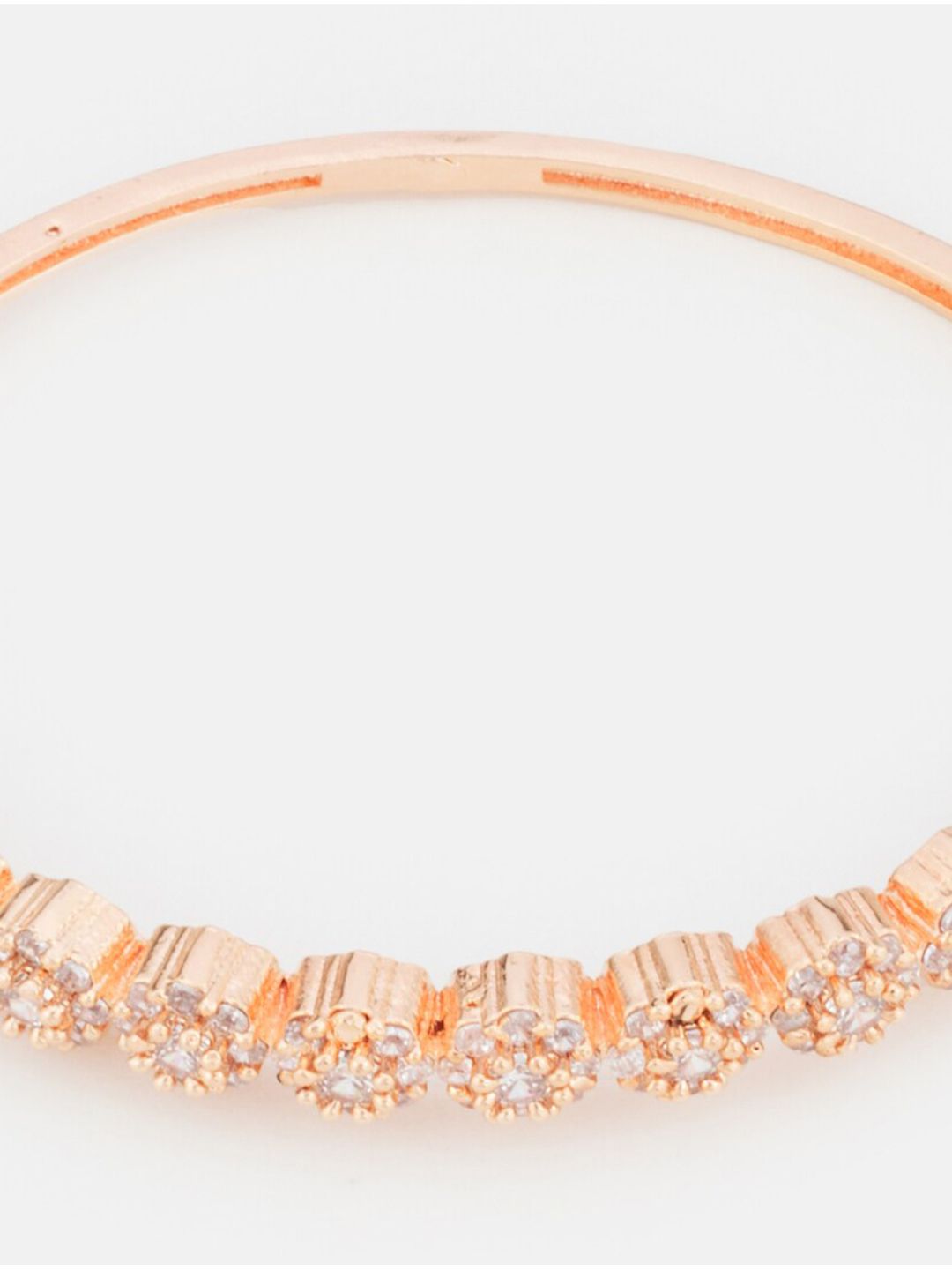 ATIBELLE Women Gold-Toned American Diamond Gold-Plated Cuff Bracelet