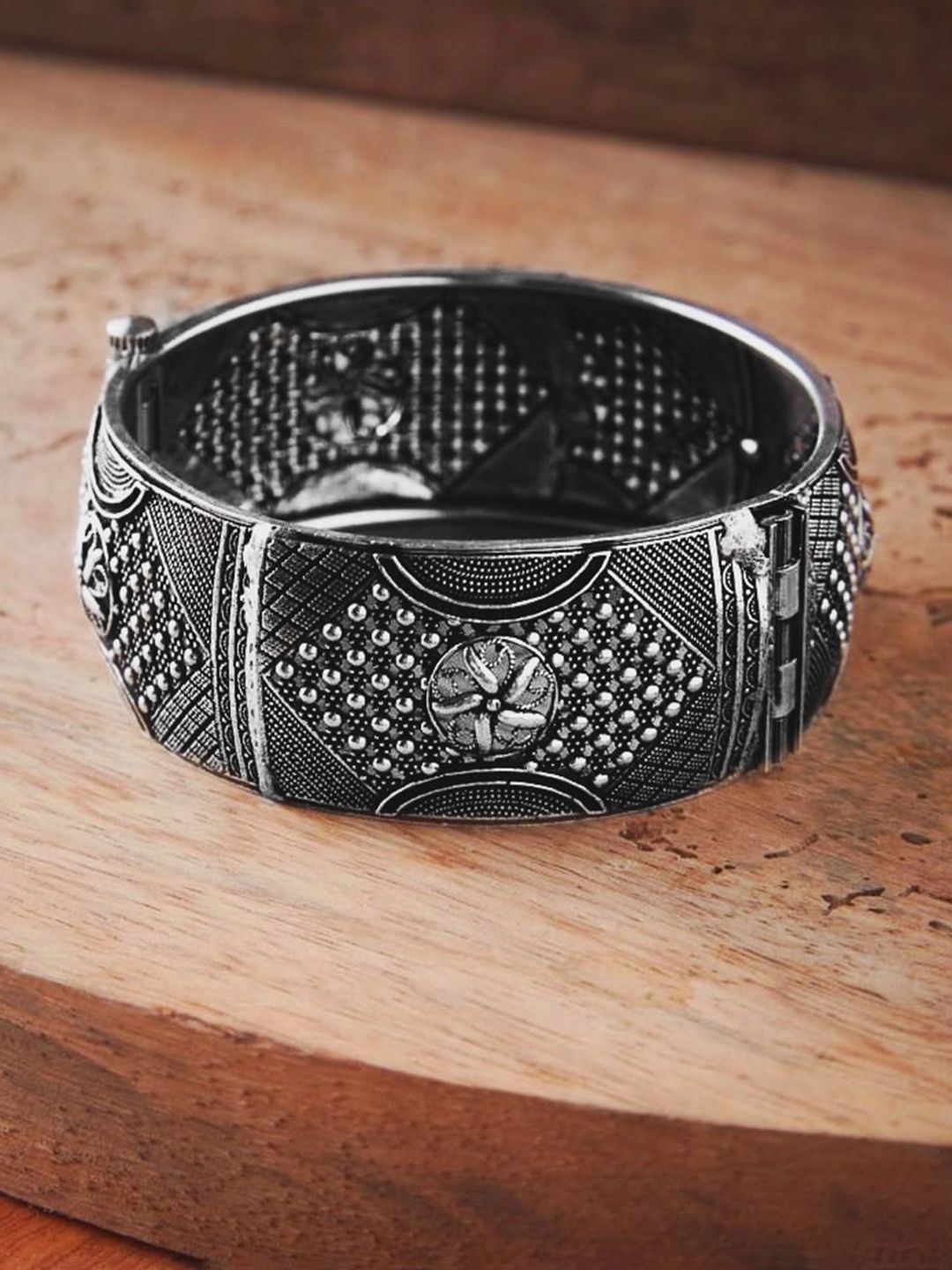 ATIBELLE Oxidised Silver-Plated German Silver Bangle-picture-31