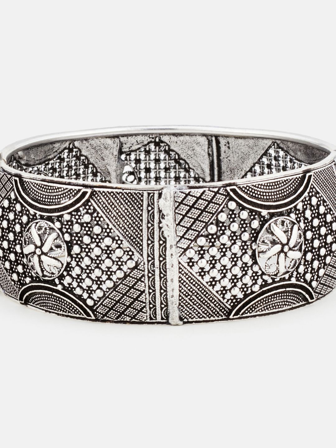 ATIBELLE Oxidised Silver-Plated German Silver Bangle