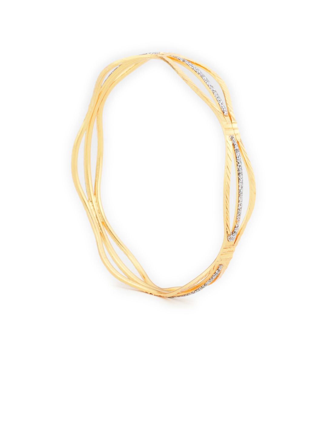 ATIBELLE Set of 2 Gold-Plated Dual-Tone Bangles