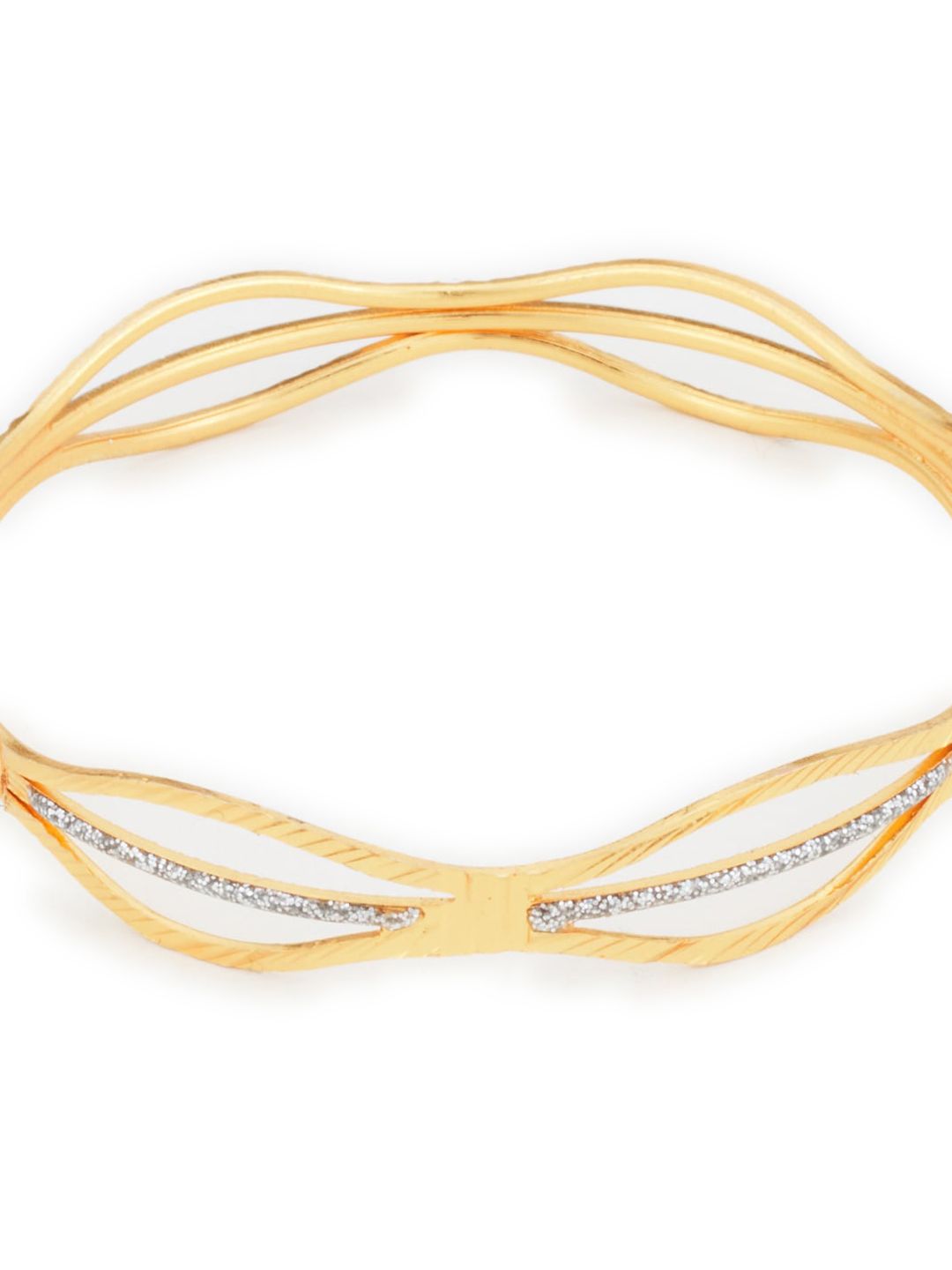 ATIBELLE Set of 2 Gold-Plated Dual-Tone Bangles