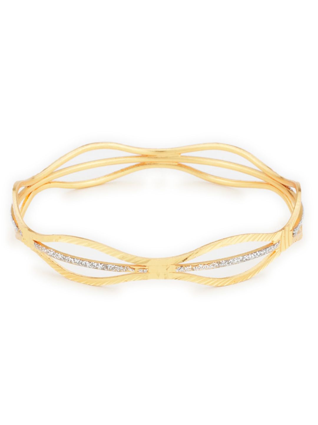 ATIBELLE Set of 2 Gold-Plated Dual-Tone Bangles