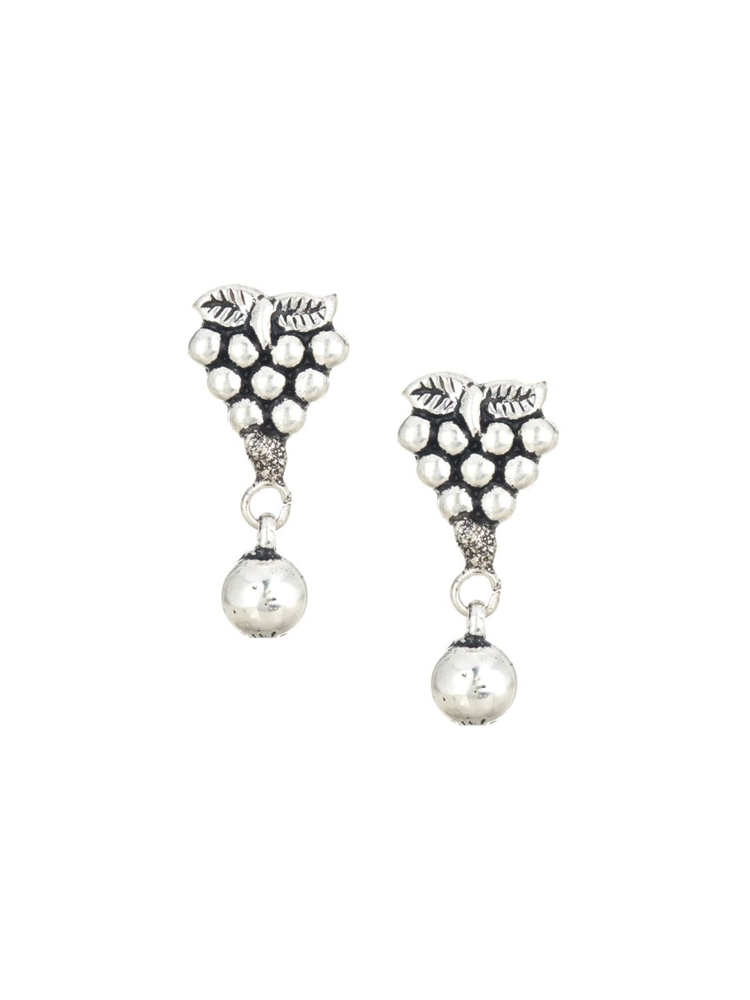ATIBELLE Silver-Plated Oxidised German Silver Floral Mangalsutra