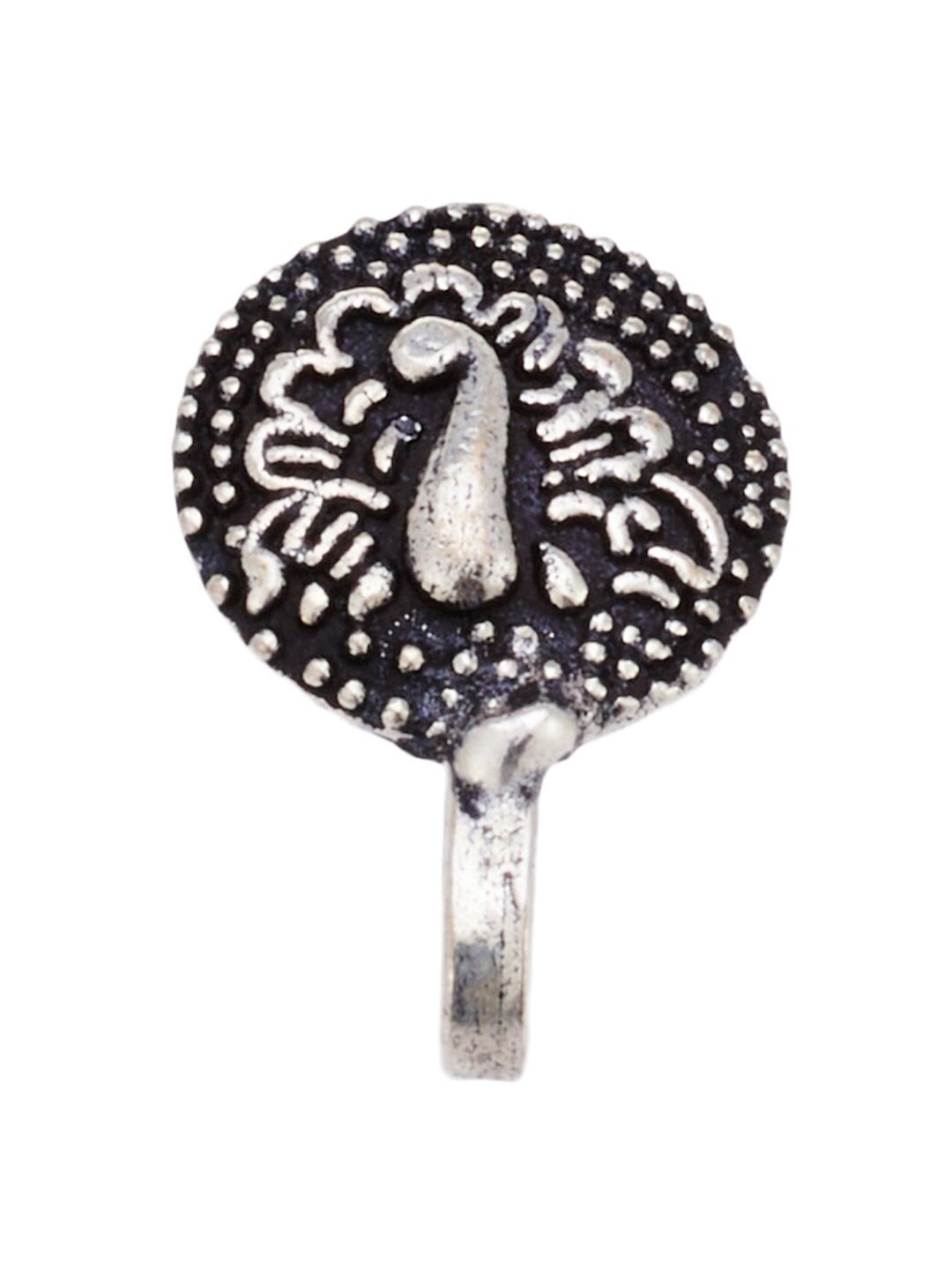 ATIBELLE Set Of 2 Oxidised Silver-Plated Clip-On Nose Pin
