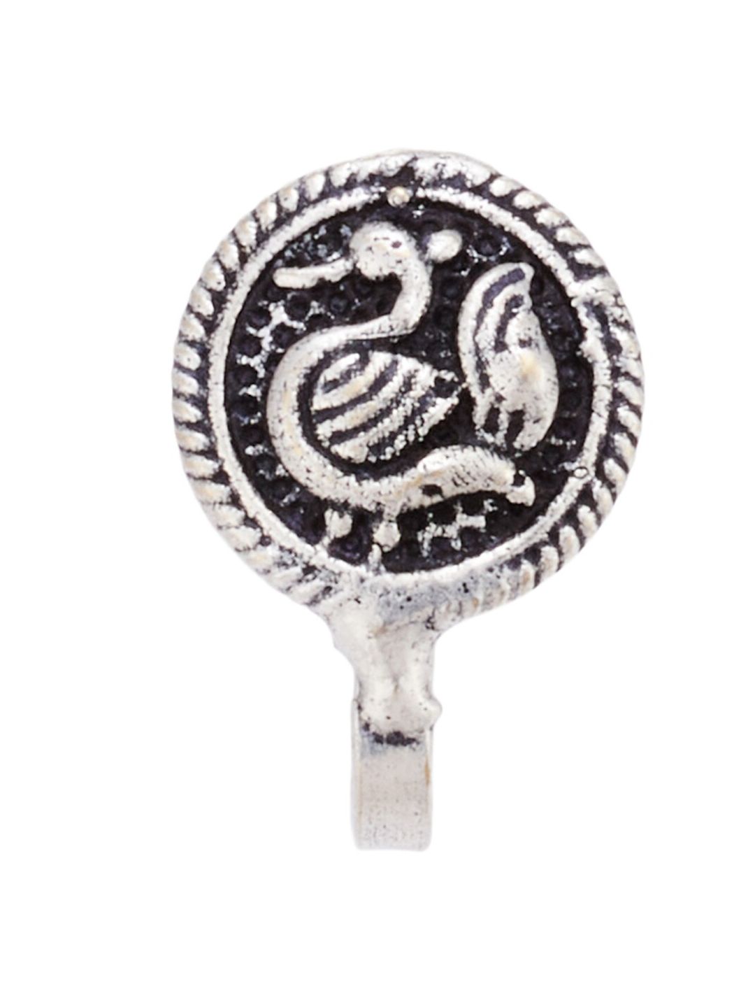 ATIBELLE Set Of 2 Oxidised Silver-Plated Clip-On Nose Pin