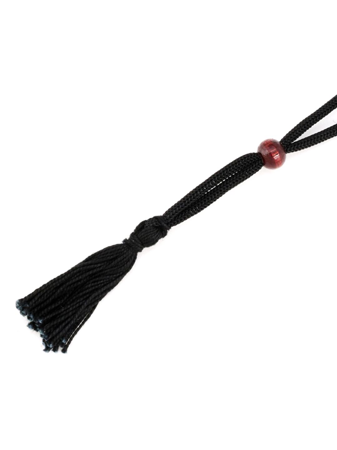 ATIBELLE Oxidised Silver-Plated Red Stone-Studded Mangalsutra With Earrings