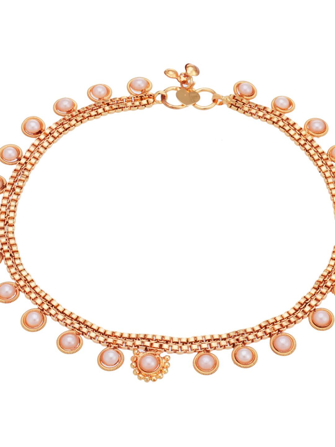ATIBELLE Woman Gold-Toned Stone-Studded Anklet Set