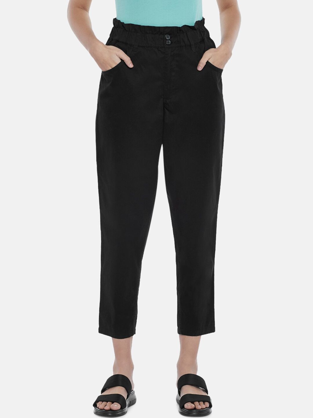 Buy Women Honey By Pantaloons Solid Trousers Online In India