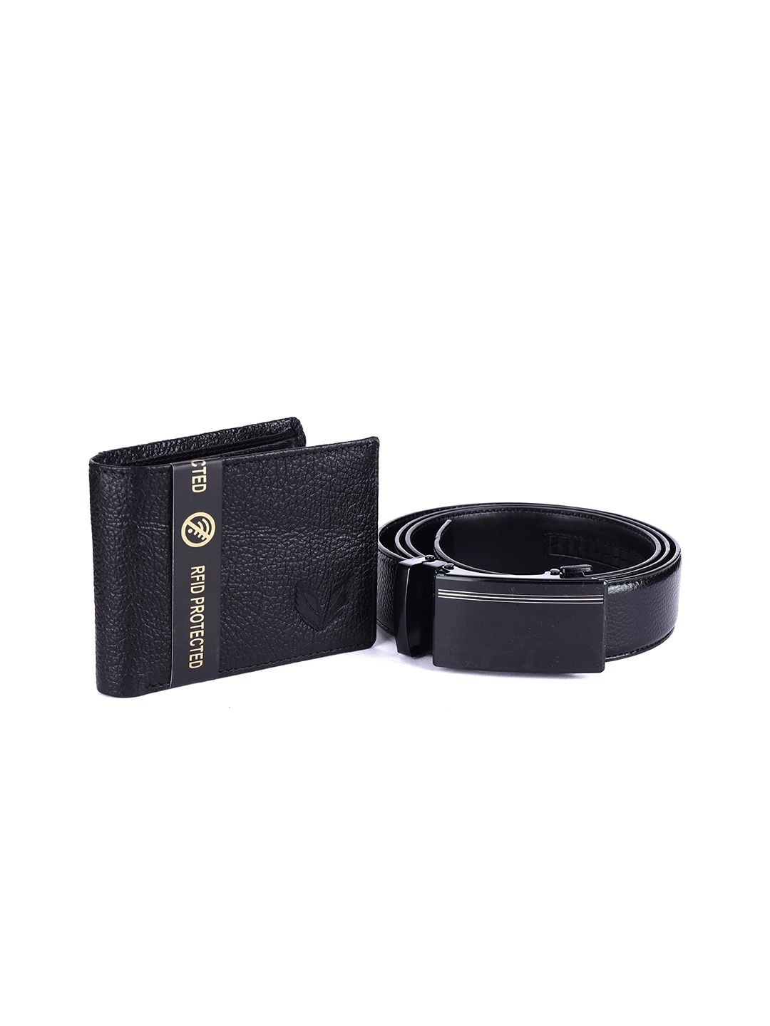 Vogard Men Black Pu Formal Belt And RFID Protected Genuine Leather Wallet Combo-picture-55