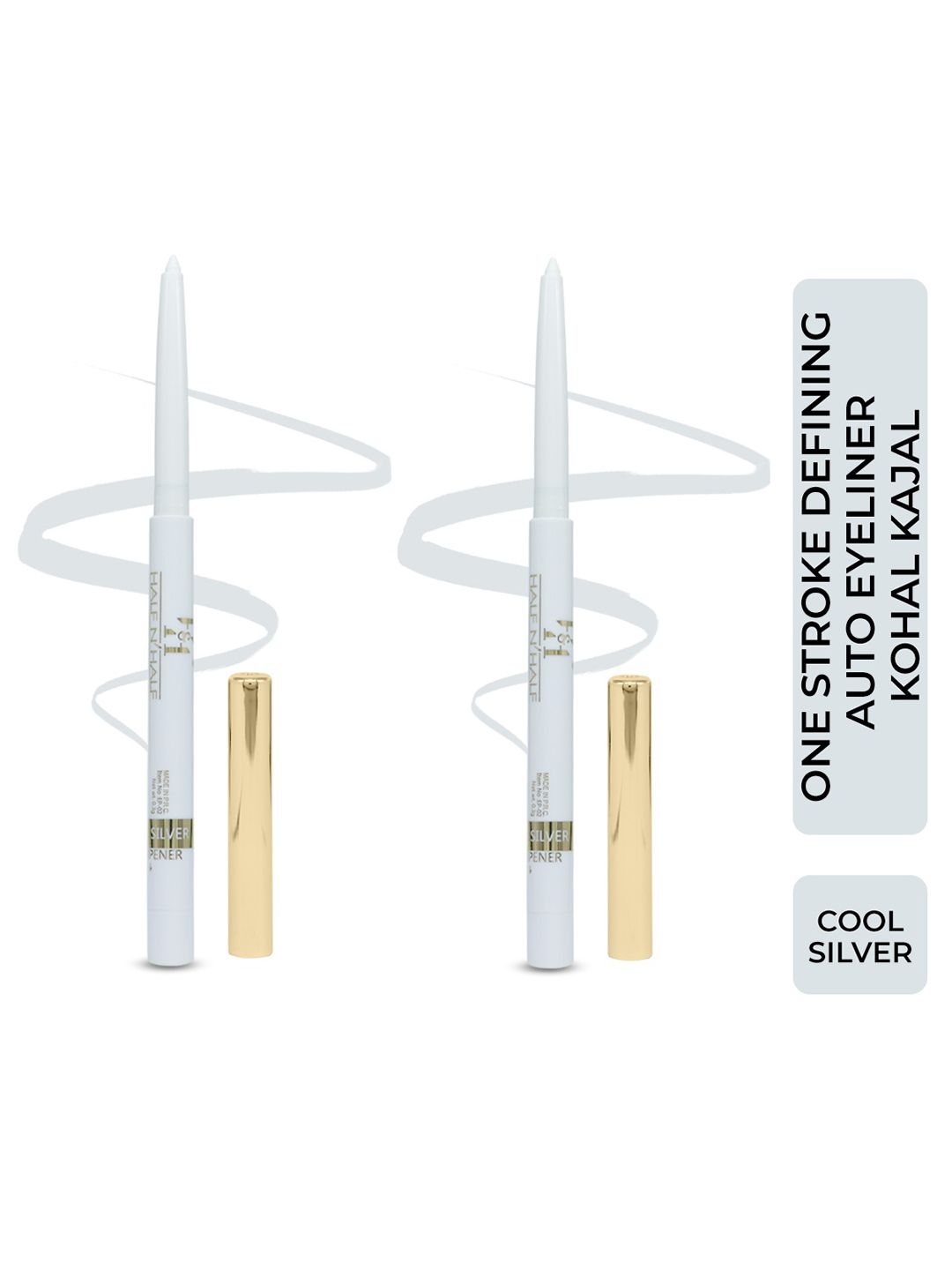 Half N Half Set of 2 Eyeliner Kohl Kajals - Cool Silver 04-picture-19