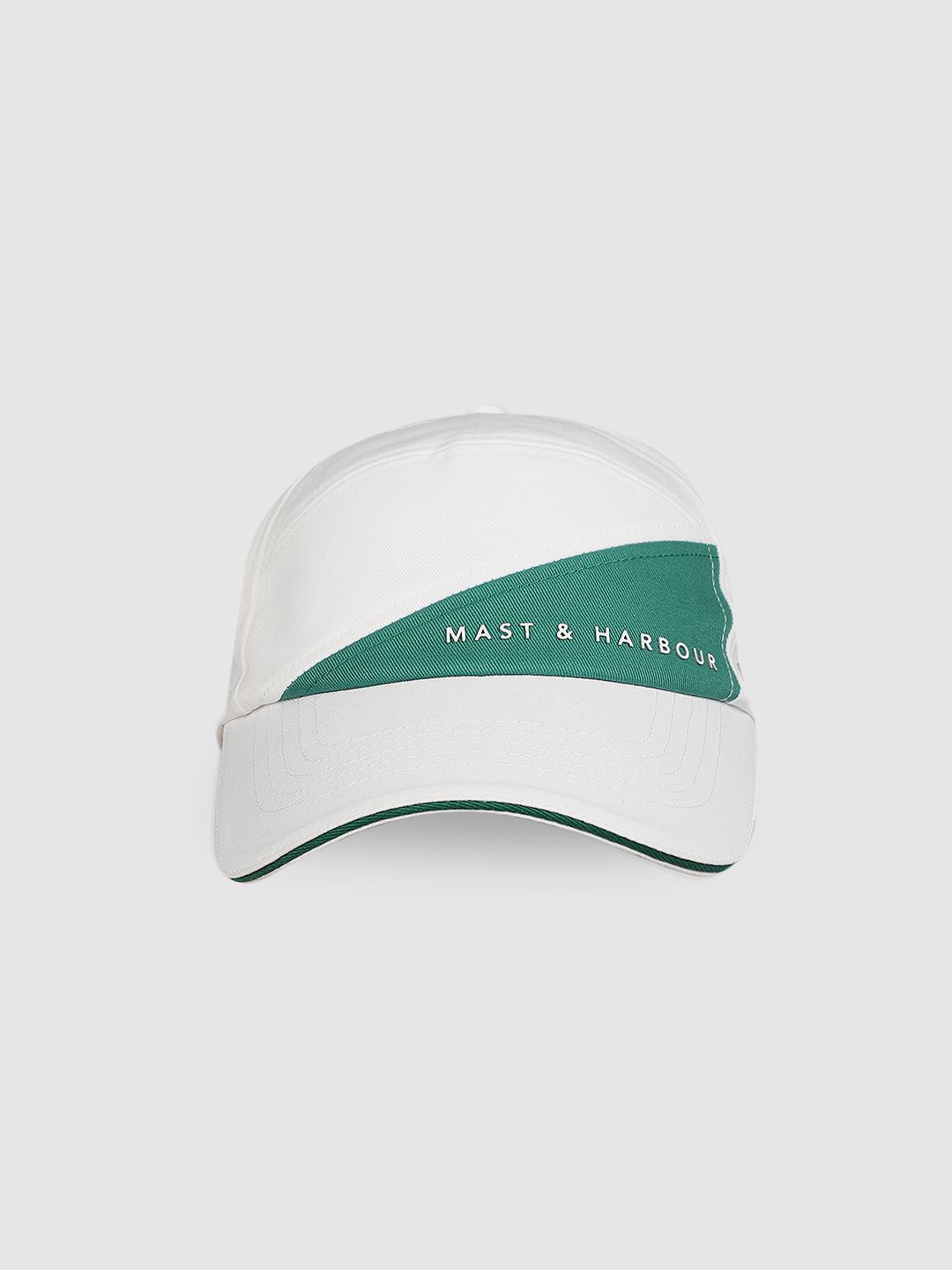Mast & Harbour Unisex White & Green Printed Baseball Cap-image-9