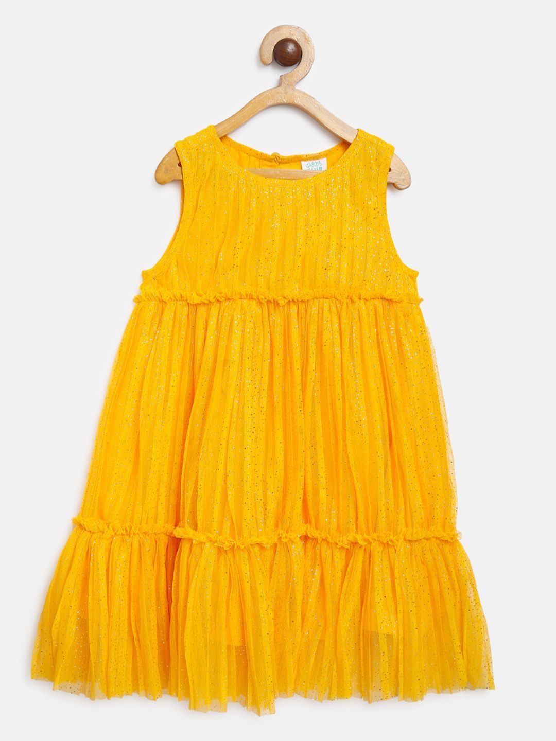 MINI KLUB Girls Yellow Embellished Empire Dress-picture-28