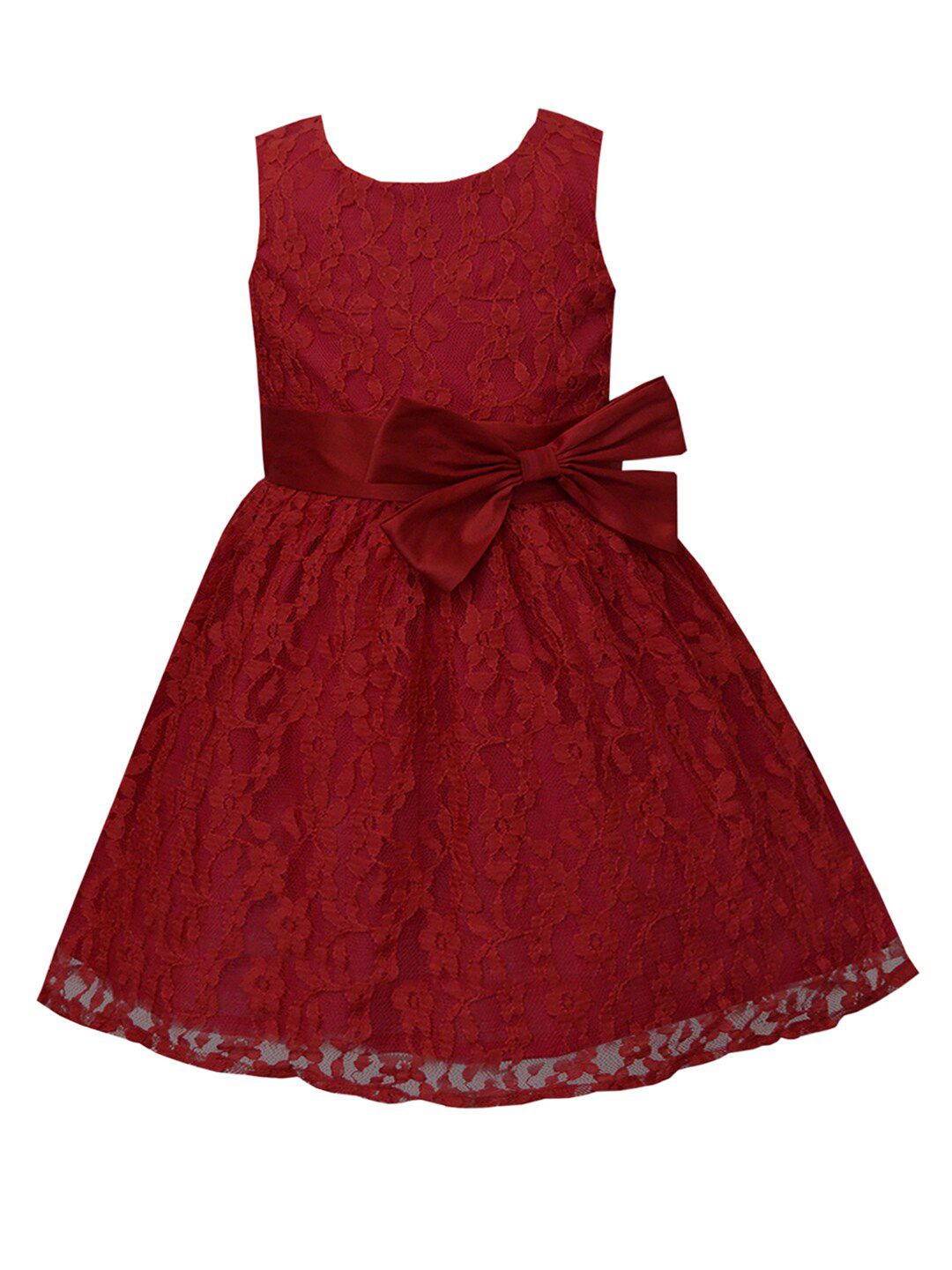 a.t.u.n. A T U N Girls Maroon Lace Dress-picture-53