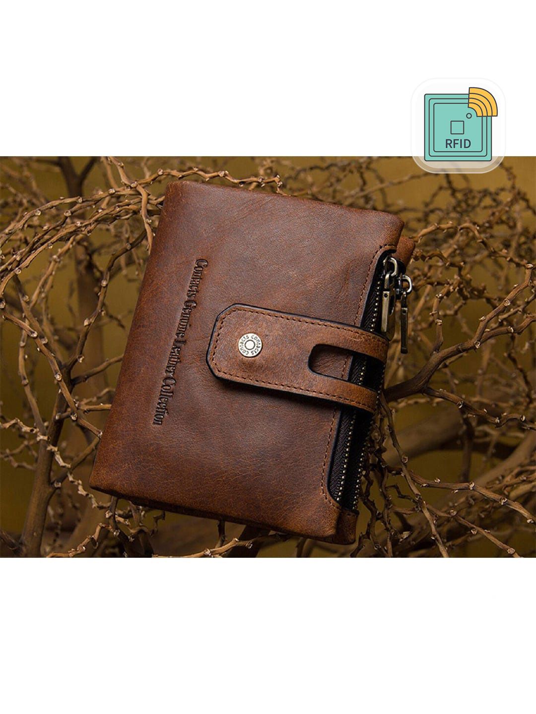 CONTACTS Men Brown Leather Two Fold Wallet-picture-22