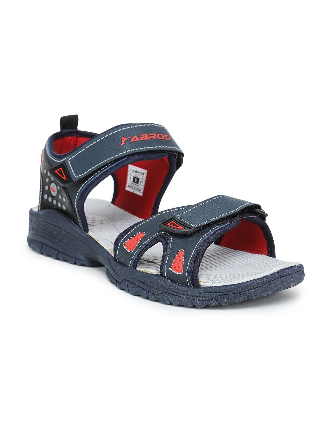ABROS Men Navy Blue & Red Rubber Sports Sandals-image-24