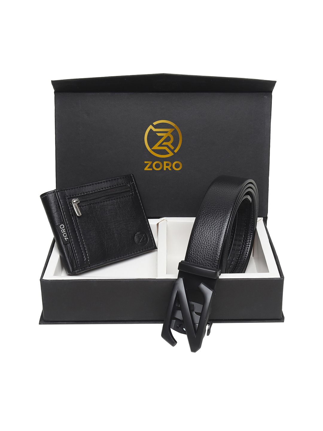 ZORO Men Black Belt Wallet Combo Set-picture-40