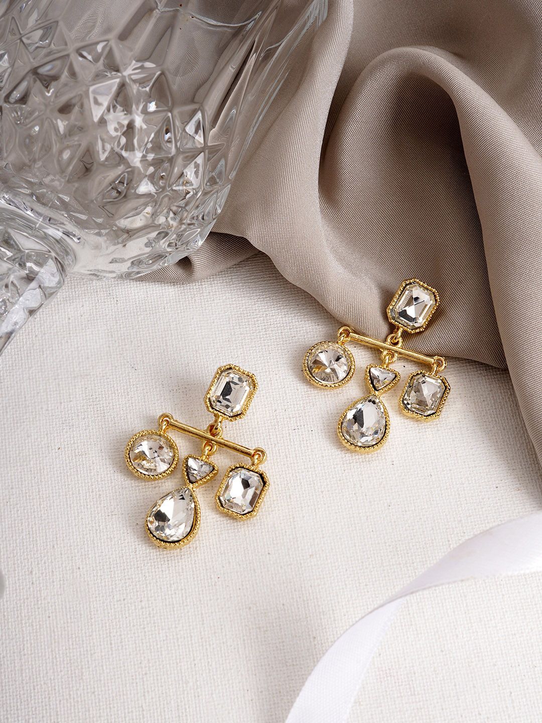 JOKER & WITCH Gold-Toned Contemporary Studs Earrings-picture-11