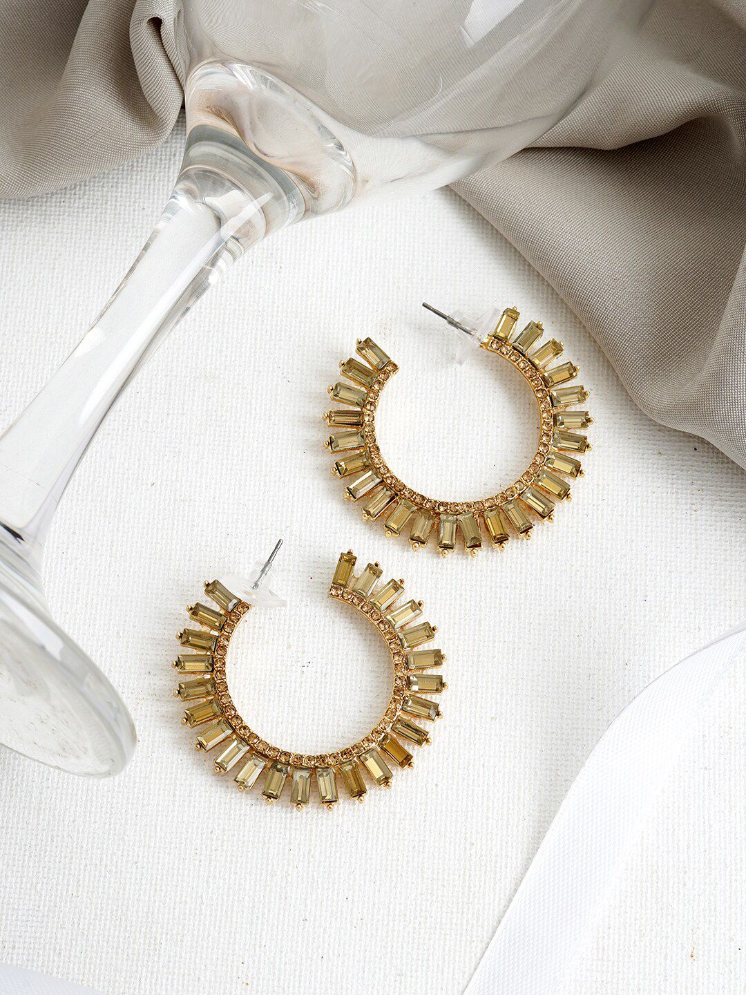JOKER & WITCH Gold-Toned Contemporary Half Hoop Earrings-picture-21