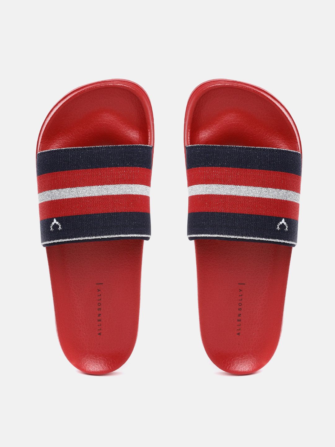 Buy Allen Solly Allen Solly Women Red Navy Blue Striped Sliders