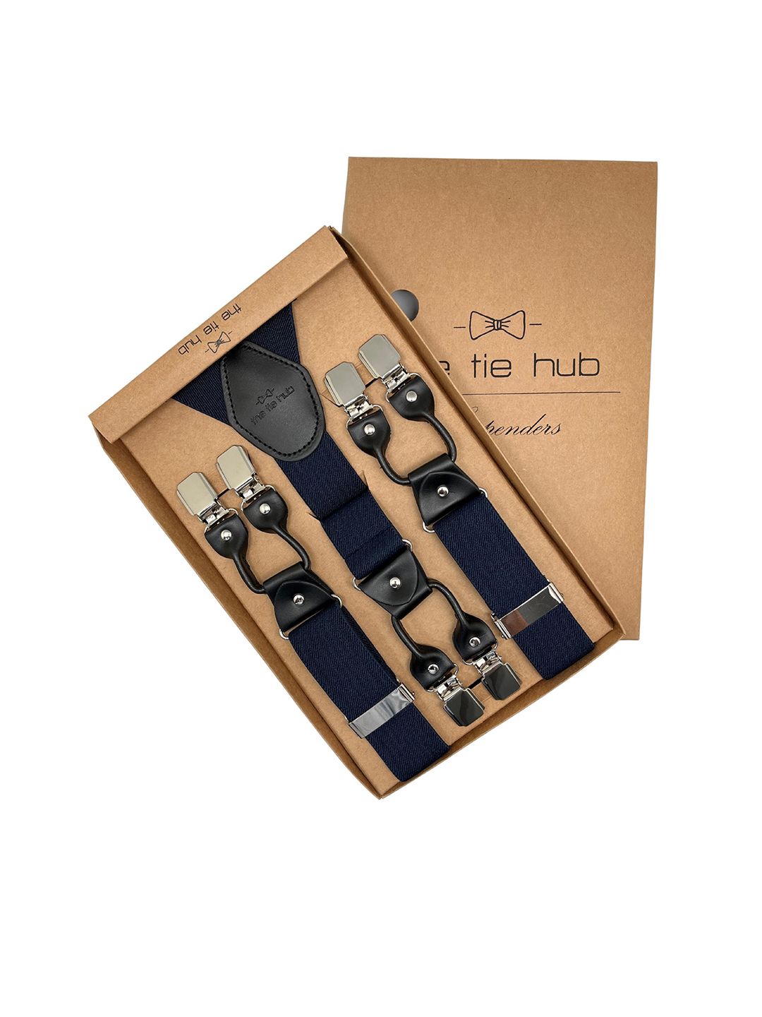 The Tie Hub Men Navy Blue Solid Y Back Suspenders-picture-42